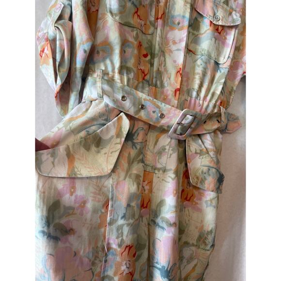 Lowerright Floral Watercolor Print Jumpsuit NWOT Women's One Piece Size Small - Picture 3 of 12